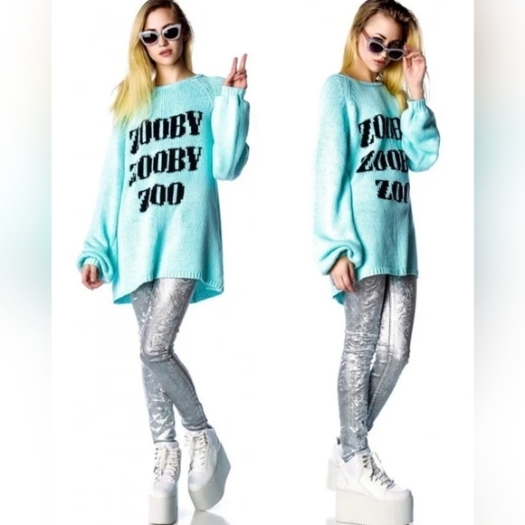 NWT Wildfox Zooby Zoo Oversized 100% Cotton Sweater L - Picture 6 of 8